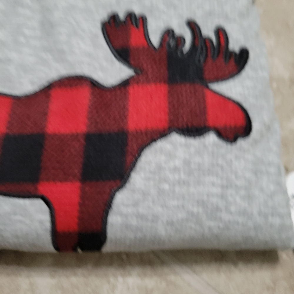 Sleepwear Eddie Bauer 2 Piece Red Plaid Moose Pajama Set Women's Large XL - Picture 10 of 10
